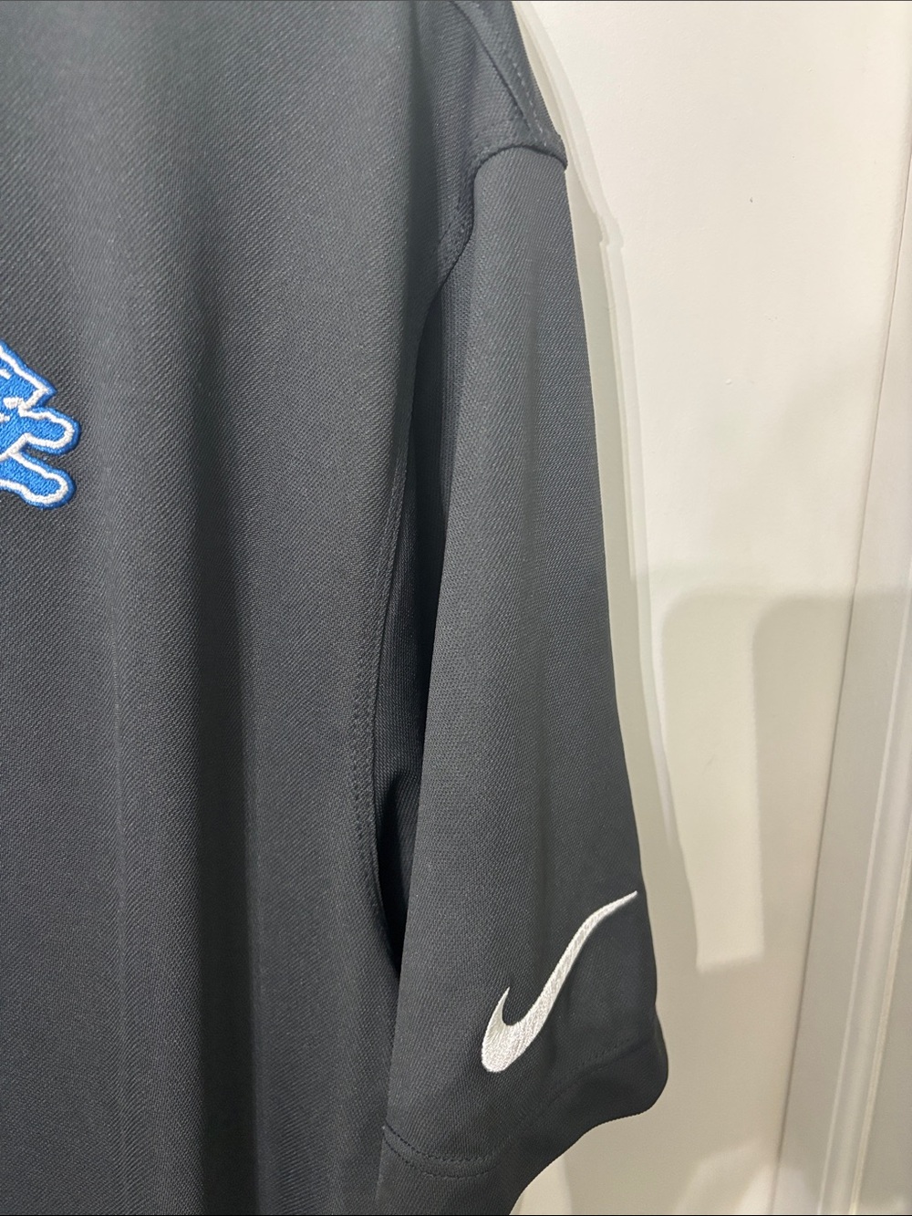 Nike Black Polo with Blue Detroit Lions Logo - Picture 5 of 7